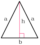 сторону равнобедренного треугольника, зная сторону и высоту